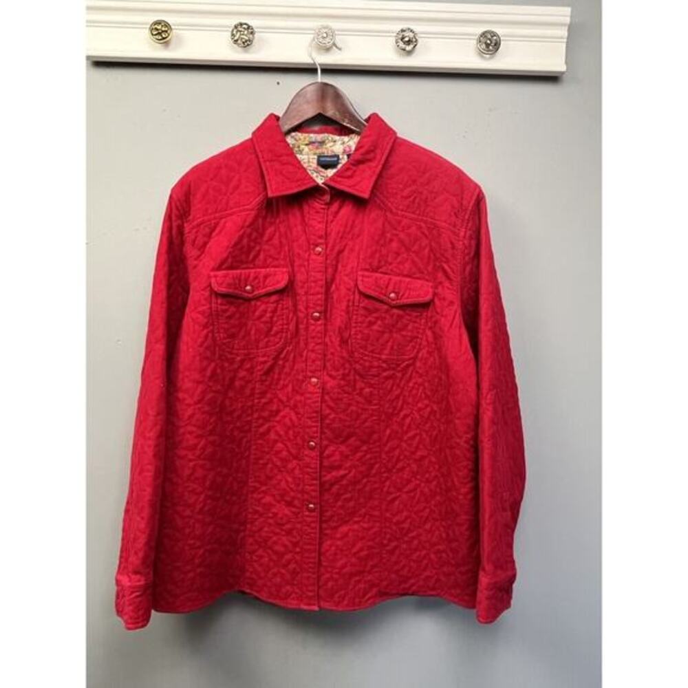 Westbound Quilted Jacket Womens XL Pink Corduroy Pockets Snap‎ Front Lined